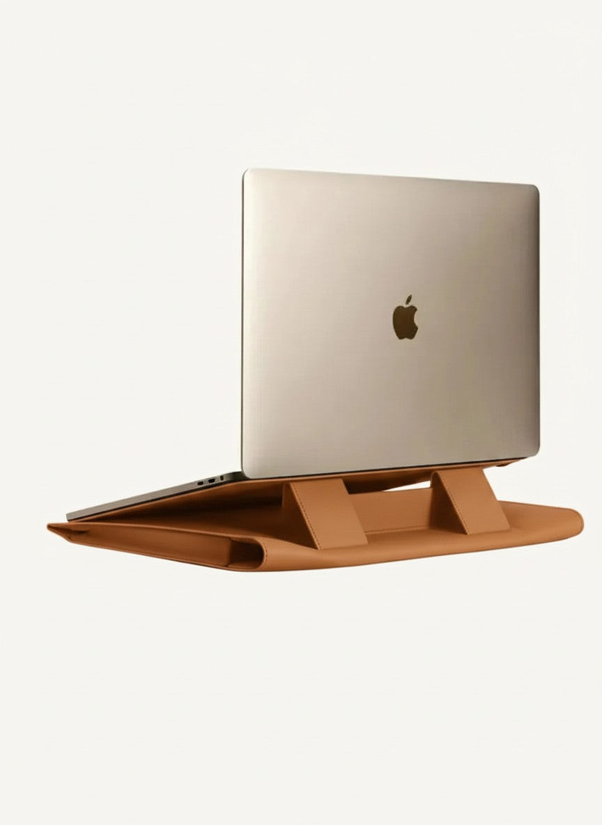 Hakiki Deri Standlı Laptop Çantası & Aksesuar Seti